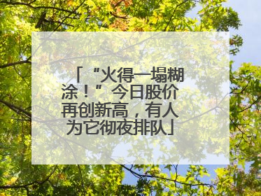 “火得一塌糊涂！”今日股价再创新高，有人为它彻夜排队