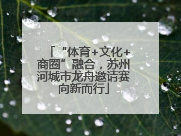 “体育+文化+商圈”融合，苏州河城市龙舟邀请赛向新而行