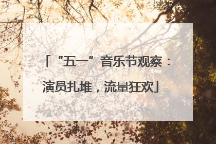 “五一”音乐节观察：演员扎堆，流量狂欢