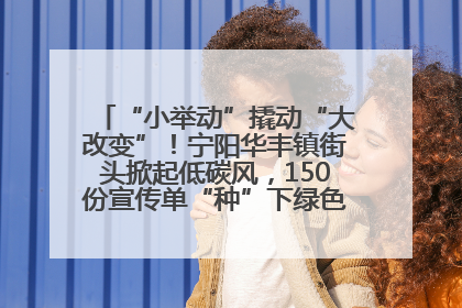 “小举动”撬动“大改变”！宁阳华丰镇街头掀起低碳风，150份宣传单“种”下绿色生活新种子