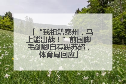 “我祖籍泰州，马上能出战！”前国脚毛剑卿自荐踢苏超，体育局回应