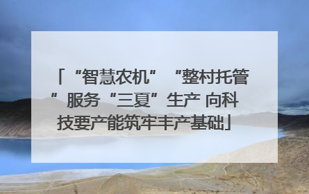 “智慧农机”“整村托管”服务“三夏”生产 向科技要产能筑牢丰产基础