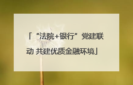 “法院+银行”党建联动 共建优质金融环境