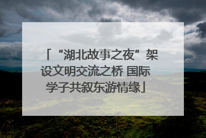 “湖北故事之夜”架设文明交流之桥 国际学子共叙东游情缘