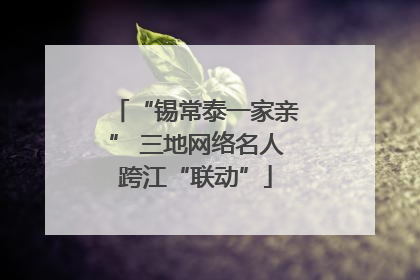 “锡常泰一家亲” 三地网络名人跨江“联动”