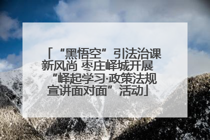 “黑悟空”引法治课新风尚 枣庄峄城开展“峄起学习·政策法规宣讲面对面”活动