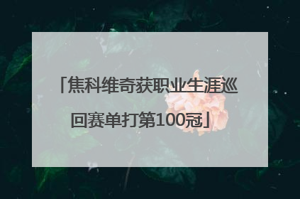 焦科维奇获职业生涯巡回赛单打第100冠