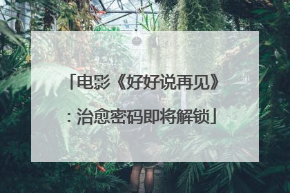 电影《好好说再见》：治愈密码即将解锁