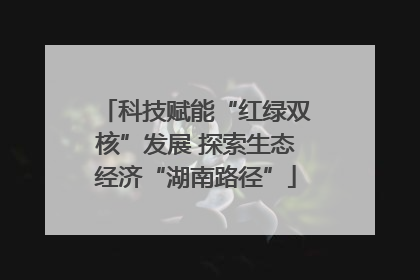 科技赋能“红绿双核”发展 探索生态经济“湖南路径”