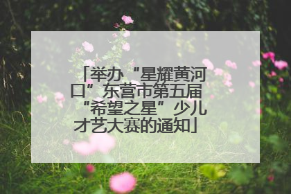 举办“星耀黄河口”东营市第五届“希望之星”少儿才艺大赛的通知