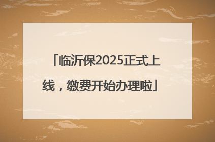 临沂保2025正式上线，缴费开始办理啦