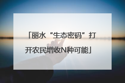 丽水“生态密码”打开农民增收N种可能