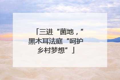 三进“菌地，”黑木耳法庭“呵护乡村梦想”