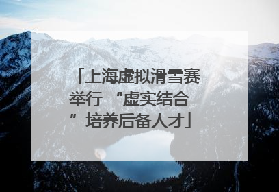 上海虚拟滑雪赛举行 “虚实结合”培养后备人才