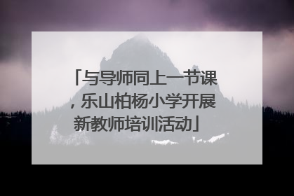 与导师同上一节课，乐山柏杨小学开展新教师培训活动
