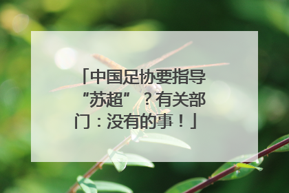 中国足协要指导“苏超”？有关部门：没有的事！