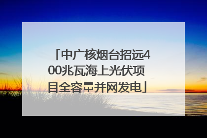 中广核烟台招远400兆瓦海上光伏项目全容量并网发电