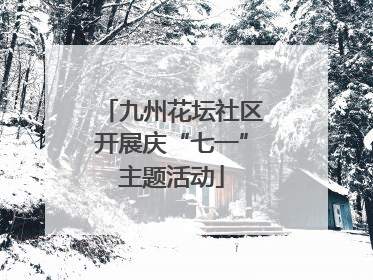 九州花坛社区开展庆“七一”主题活动