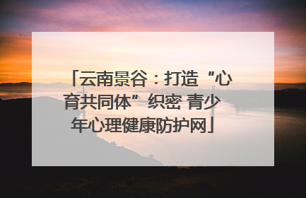 云南景谷：打造“心育共同体”织密 青少年心理健康防护网