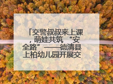 交警叔叔来上课，萌娃共筑 “安全路”——德清县上柏幼儿园开展交通安全课