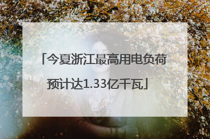 今夏浙江最高用电负荷预计达1.33亿千瓦