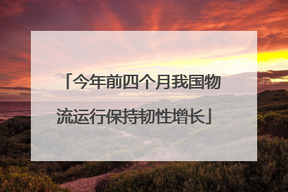 今年前四个月我国物流运行保持韧性增长