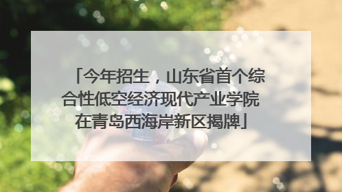 今年招生，山东省首个综合性低空经济现代产业学院在青岛西海岸新区揭牌