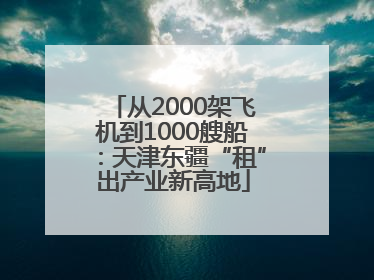 从2000架飞机到1000艘船：天津东疆“租”出产业新高地