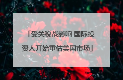 受关税战影响 国际投资人开始重估美国市场