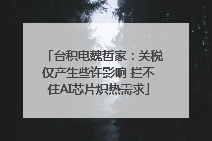 台积电魏哲家：关税仅产生些许影响 拦不住AI芯片炽热需求