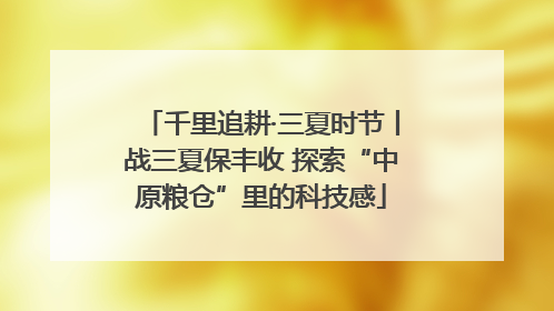 千里追耕·三夏时节丨战三夏保丰收 探索“中原粮仓”里的科技感
