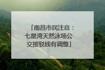 南昌市民注意：七星湾天然泳场公交接驳线有调整