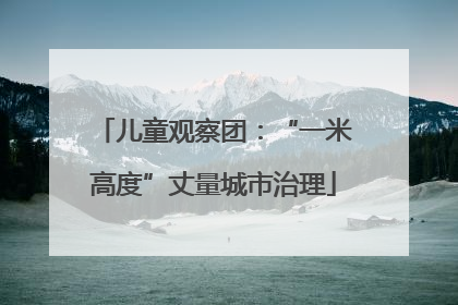儿童观察团：“一米高度”丈量城市治理