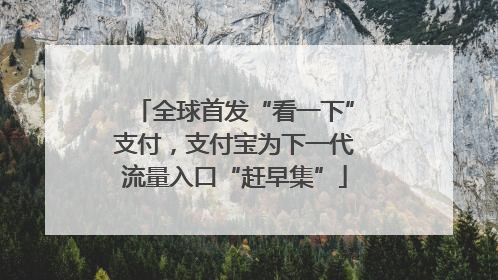 全球首发“看一下”支付，支付宝为下一代流量入口“赶早集”
