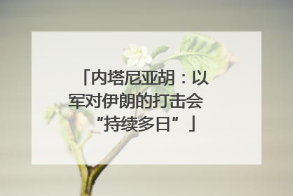 内塔尼亚胡：以军对伊朗的打击会“持续多日”