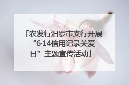 农发行汨罗市支行开展“6·14信用记录关爱日”主题宣传活动
