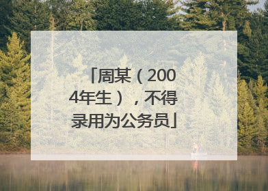 周某（2004年生），不得录用为公务员