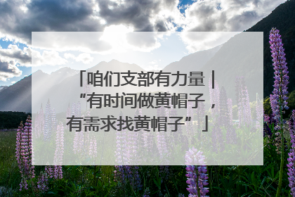 咱们支部有力量｜“有时间做黄帽子，有需求找黄帽子”