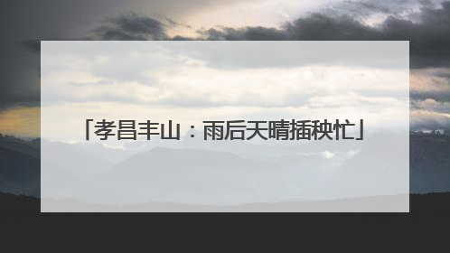 孝昌丰山：雨后天晴插秧忙