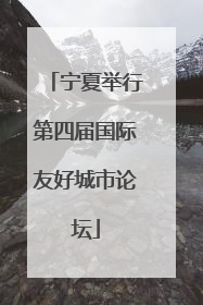 宁夏举行第四届国际友好城市论坛