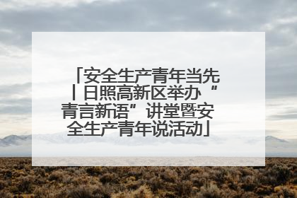 安全生产青年当先丨日照高新区举办“青言新语”讲堂暨安全生产青年说活动