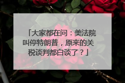 大家都在问：美法院叫停特朗普，原来的关税谈判都白谈了？