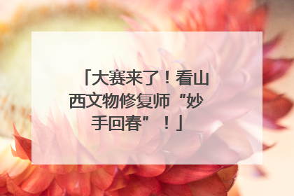 大赛来了！看山西文物修复师“妙手回春”！