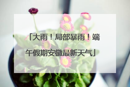 大雨！局部暴雨！端午假期安徽最新天气