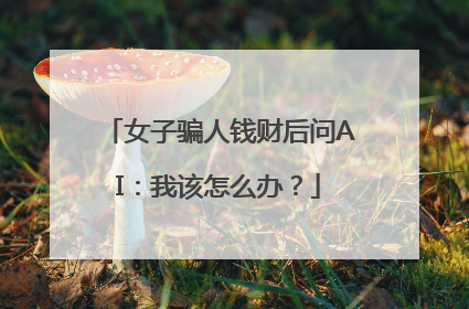 女子骗人钱财后问AI：我该怎么办？