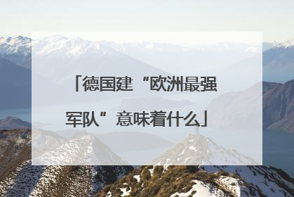 德国建“欧洲最强军队”意味着什么