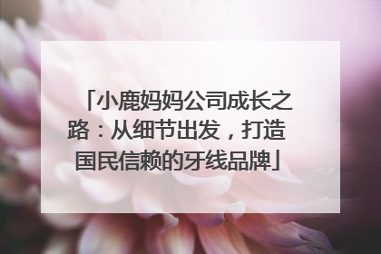 小鹿妈妈公司成长之路：从细节出发，打造国民信赖的牙线品牌