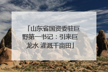 山东省国资委驻巨野第一书记：引来巨龙水 灌溉千亩田