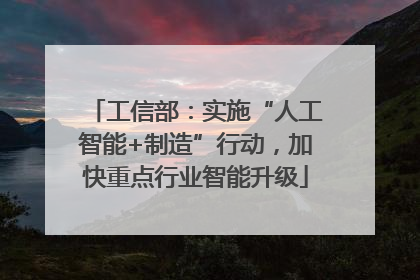 工信部：实施“人工智能+制造”行动，加快重点行业智能升级