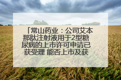 常山药业：公司艾本那肽注射液用于2型糖尿病的上市许可申请已获受理 能否上市及获批时间存在不确定性